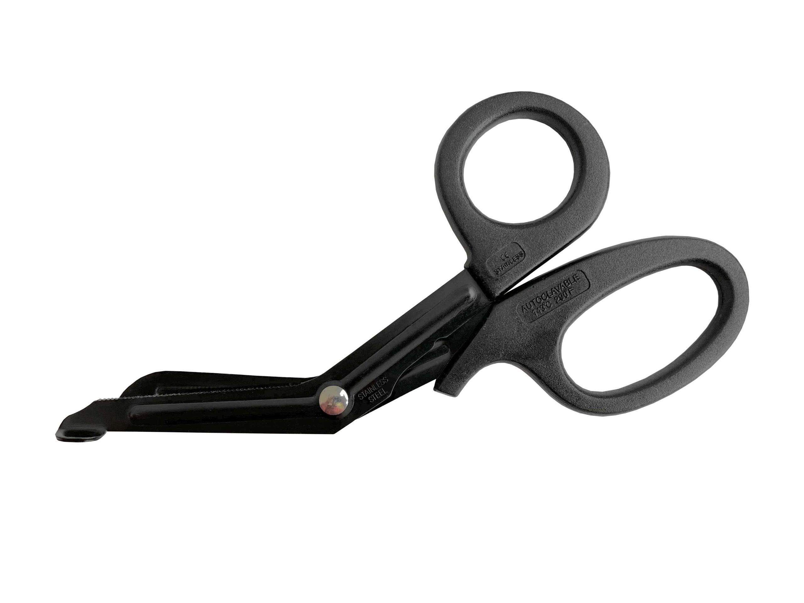 Erste-Hilfe-Schere kniegebogen 190 mm schwarz-matt Verbandschere Listerschere Rettungsschere