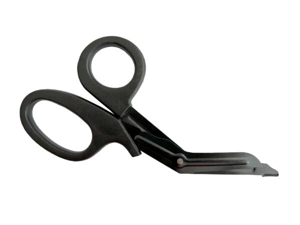 Erste-Hilfe-Schere kniegebogen 18,5 cm schwarz Verbandschere Listerschere Rettungsschere – Bild 4