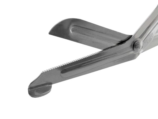Erste-Hilfe-Schere kniegebogen 18,5 cm silber Verbandschere Listerschere Rettungsschere – Bild 2